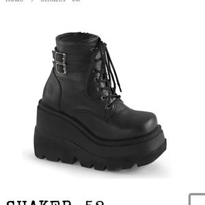 BLACK RAVE BOOTS-SHAKER 52 BLACK VEGAN LEATHER